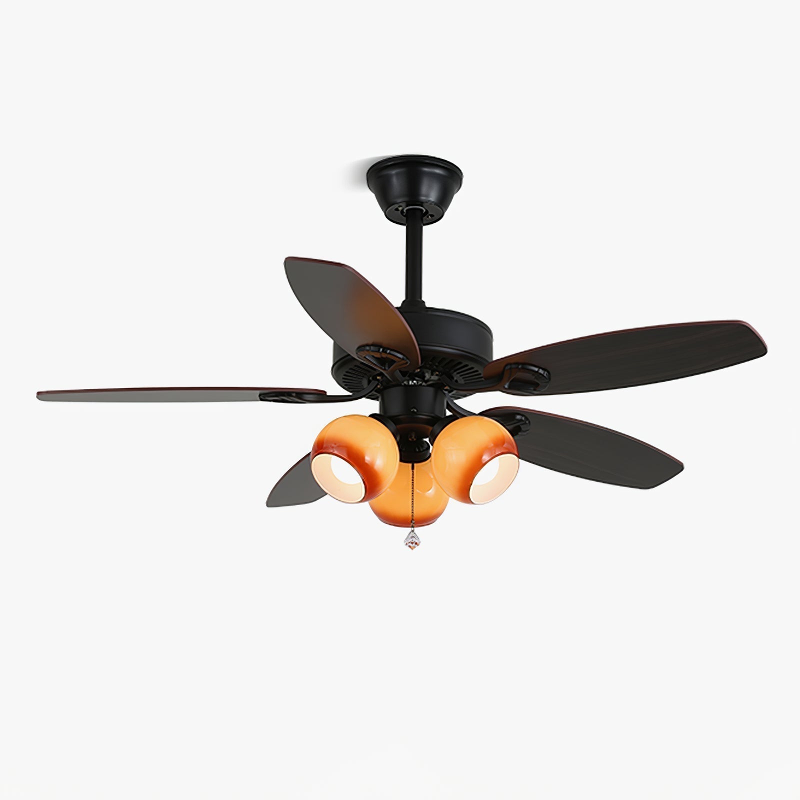 Elvael Classic Wood Glass Ceiling Fan Light