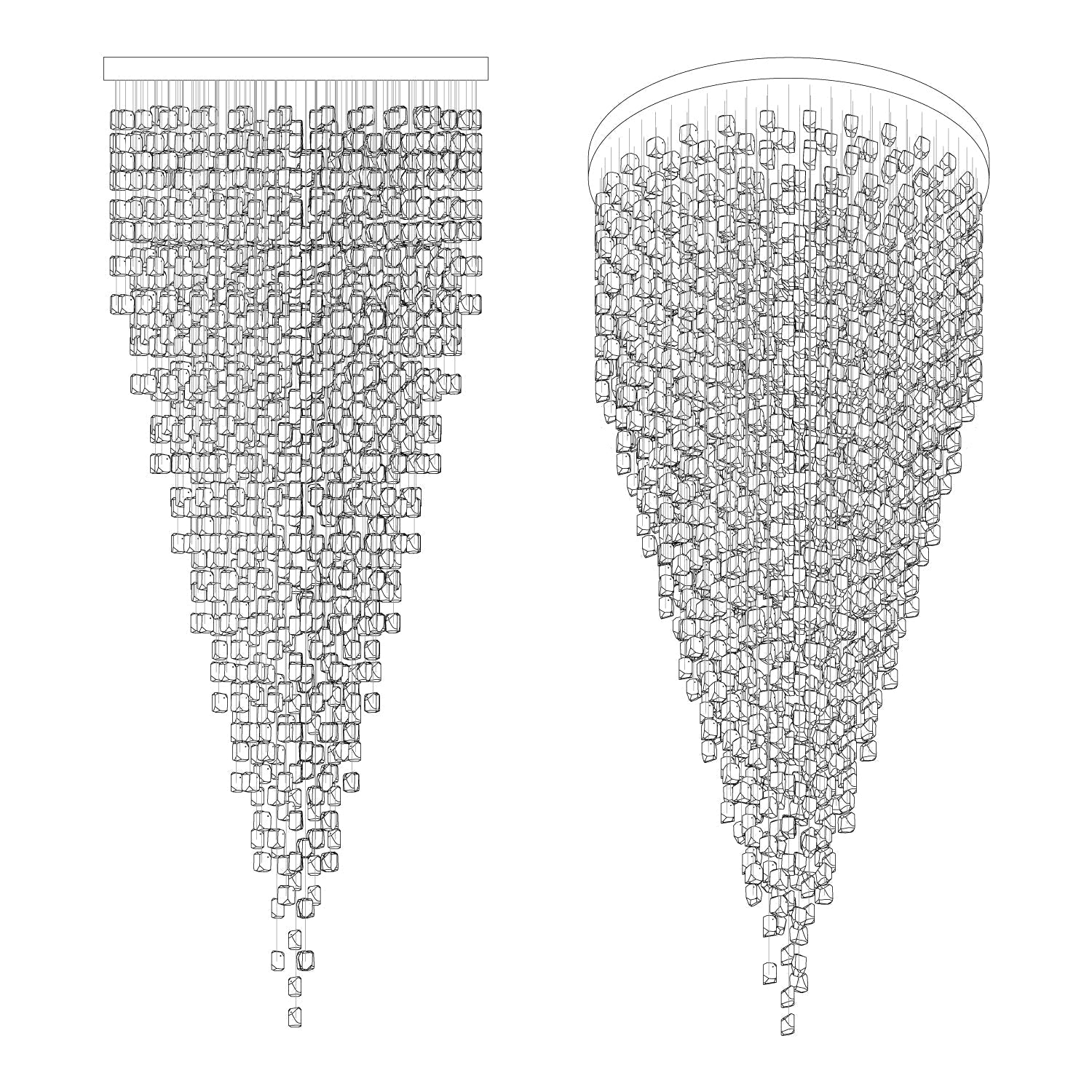 Belora Postmodern Luxury Stone Crystal Chandelier