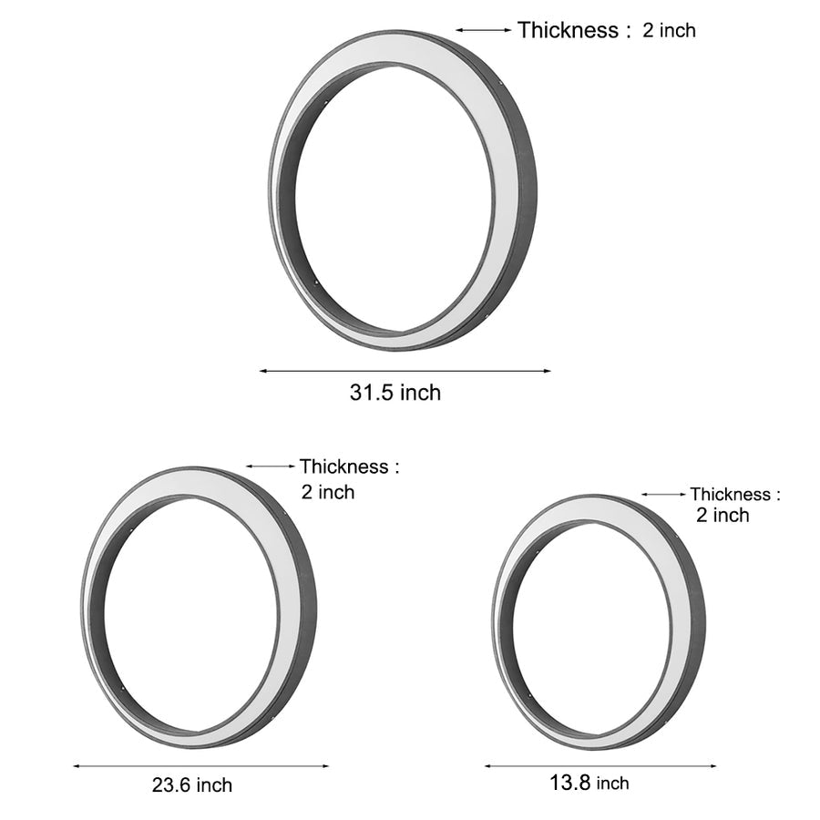 Oron Circular Moon Modern Steel Outdoor Wall Lights