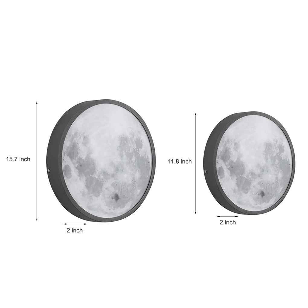 Prudent Creative Moon Glass Steel Outdoor Wall Light