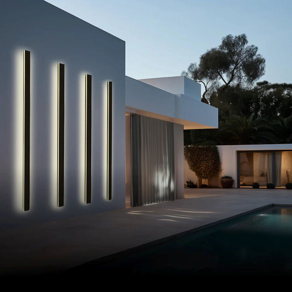 Arisha Ripple Minimalist Linear LED Outdoor Wall Lamp Garden Corridor Balcony