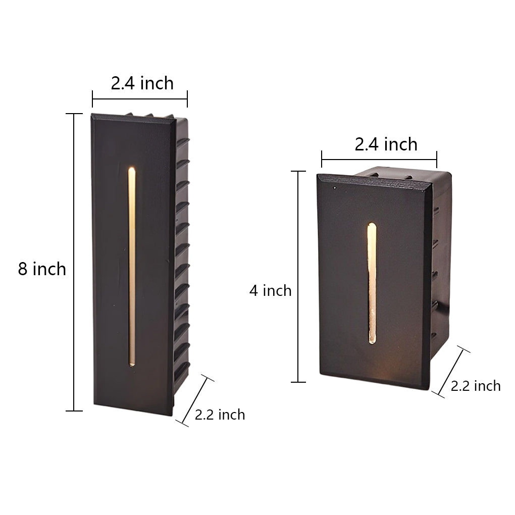 Kingly Industrial Rectangle Stair Aluminum Outdoor Wall Lights