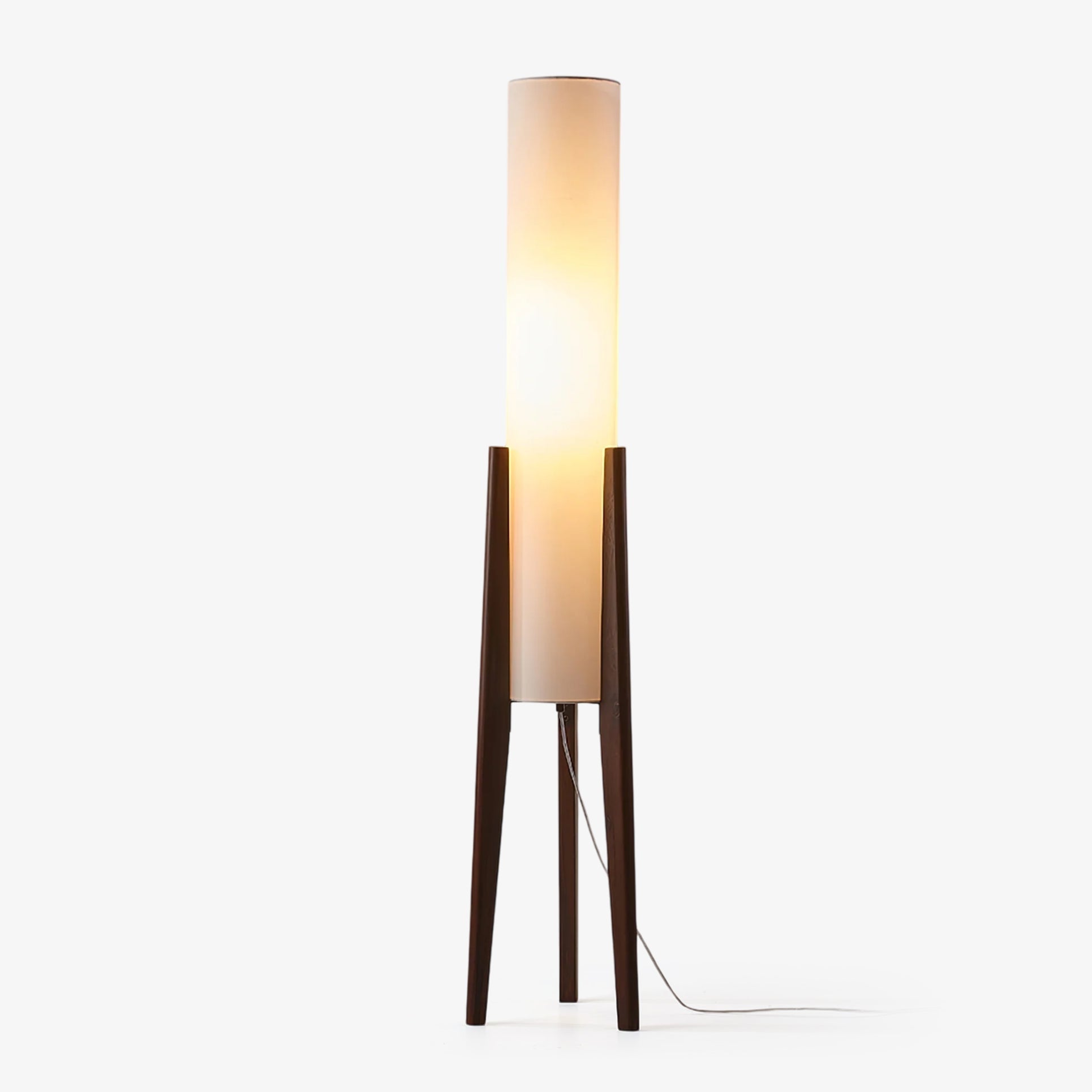 Triluxe Wood & Fabric Modern Floor Lamp