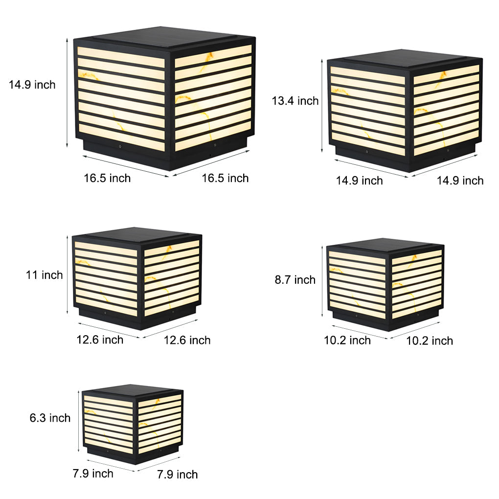 Butterf Square LED Modern Steel Outdoor Deck Post Pillar Light