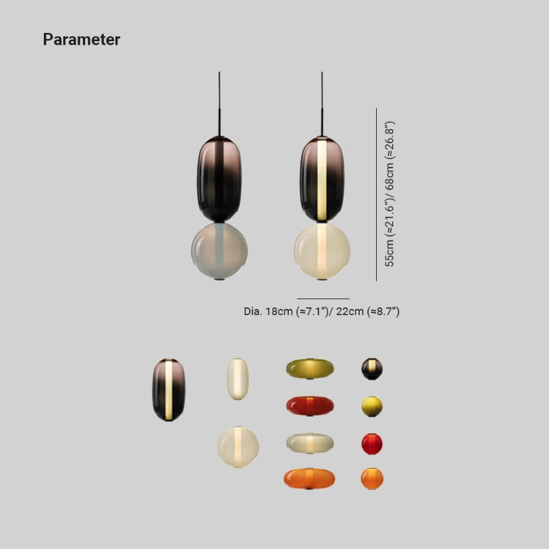 Aira Pendant Light Candied Glass