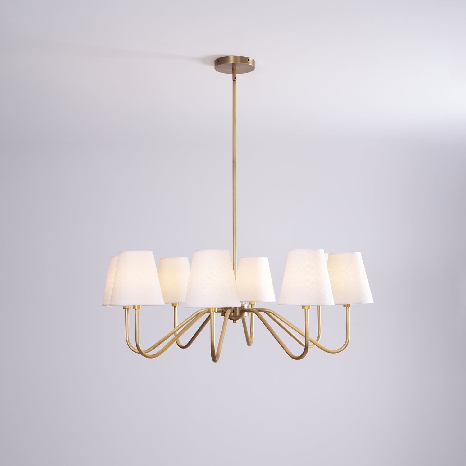 Viraean Vintage Industrial Brass Fabric Chandelier