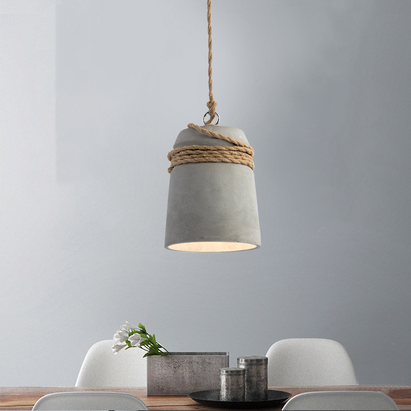 Arisha Industrial Pendant Light, Cement &