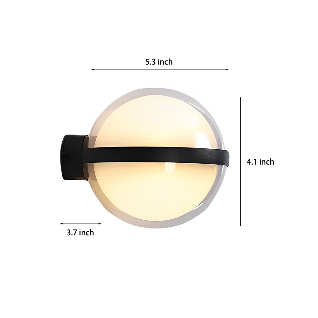 Sirea Creative Round LED Iron Outdoor Wall Lamp