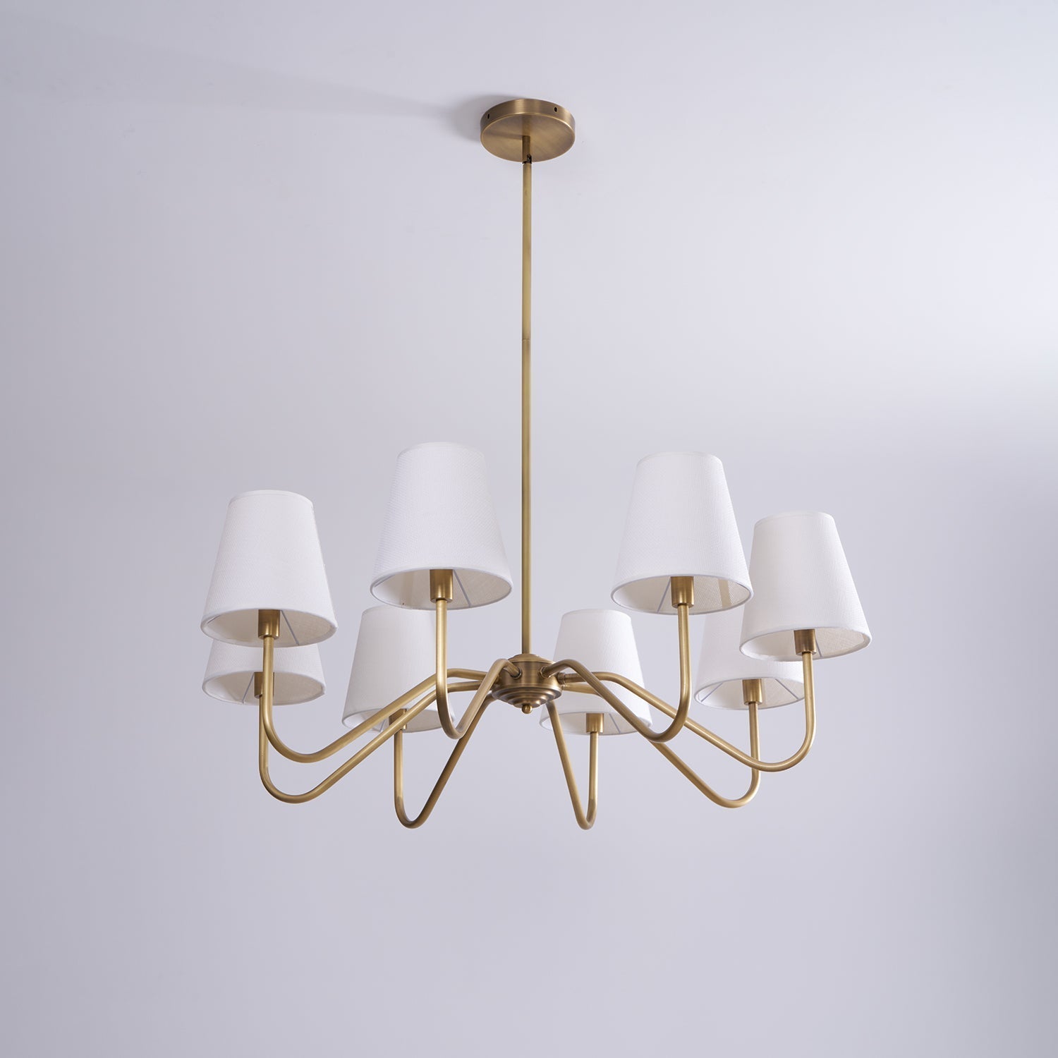 Viraean Vintage Industrial Brass Fabric Chandelier