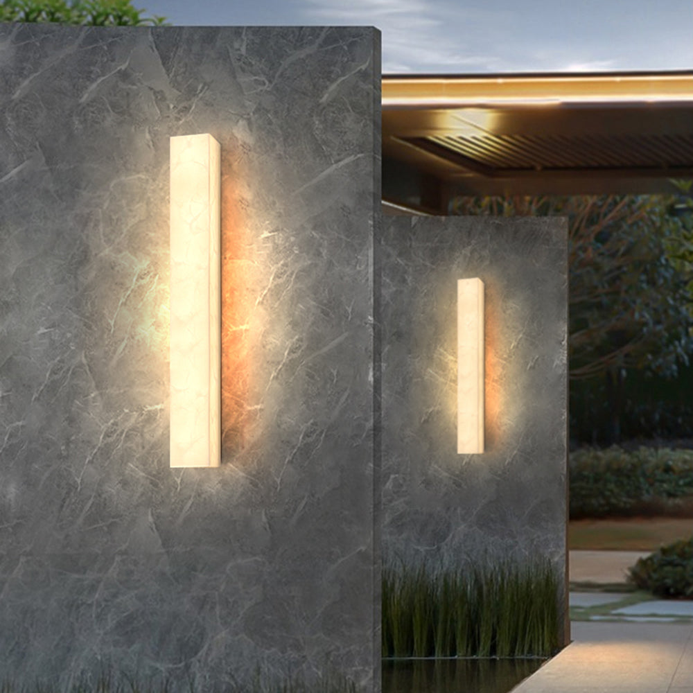 Arisha Modern Rectangular Marble Outdoor Wall Lamp