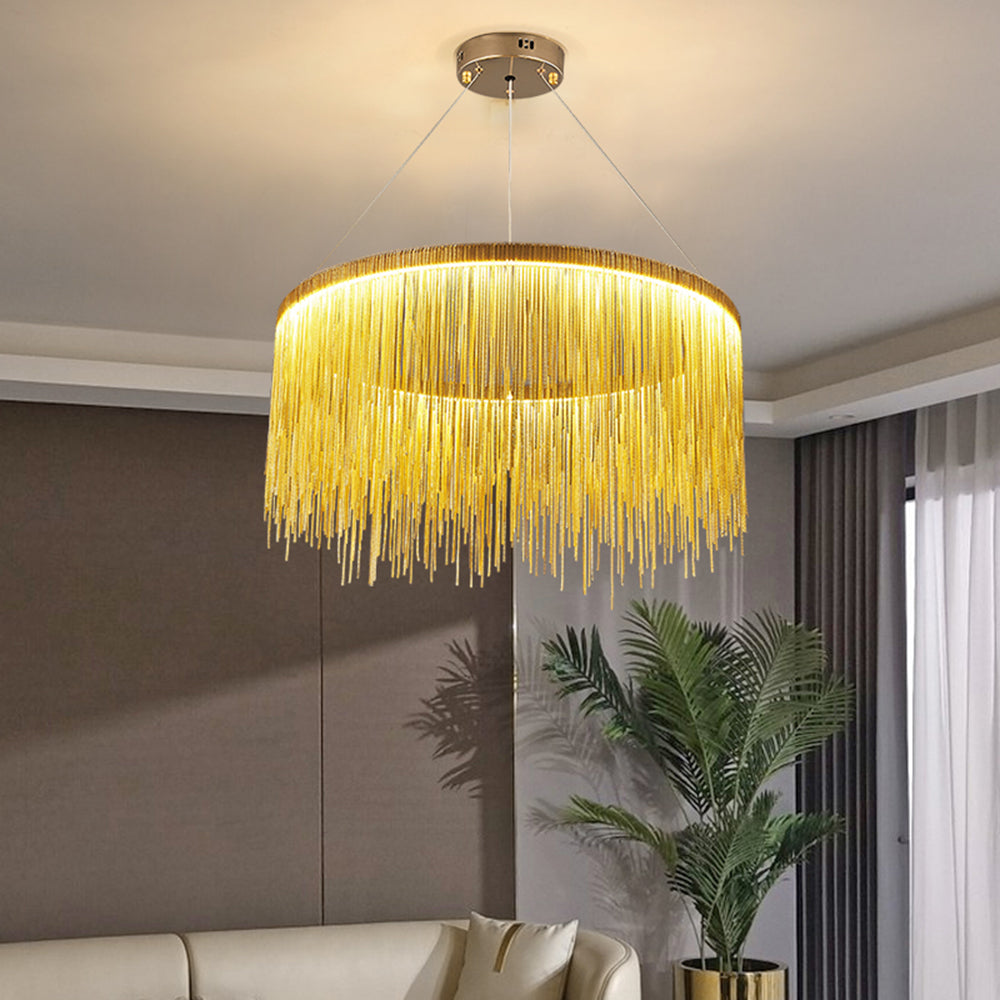 Arisha Tassel Chain Art Deco Pendant Light Living Room Hall