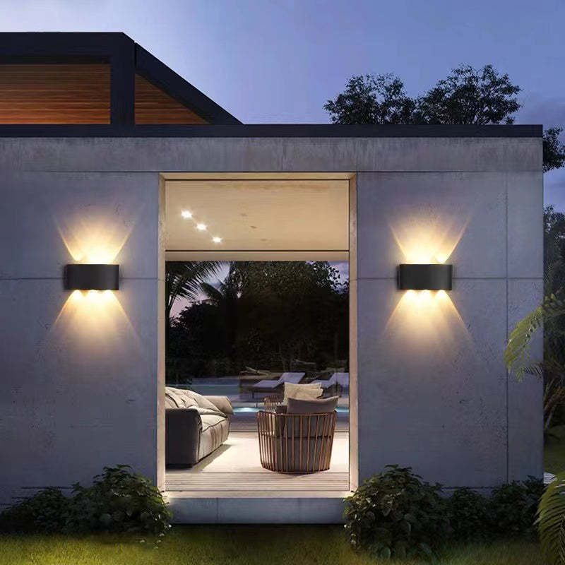 Ray Modern Rectangular Outdoor Wall Lamp Water-Wave