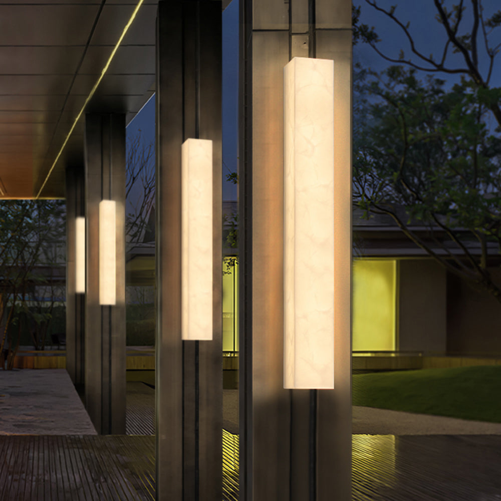 Arisha Modern Rectangular Marble Outdoor Wall Lamp