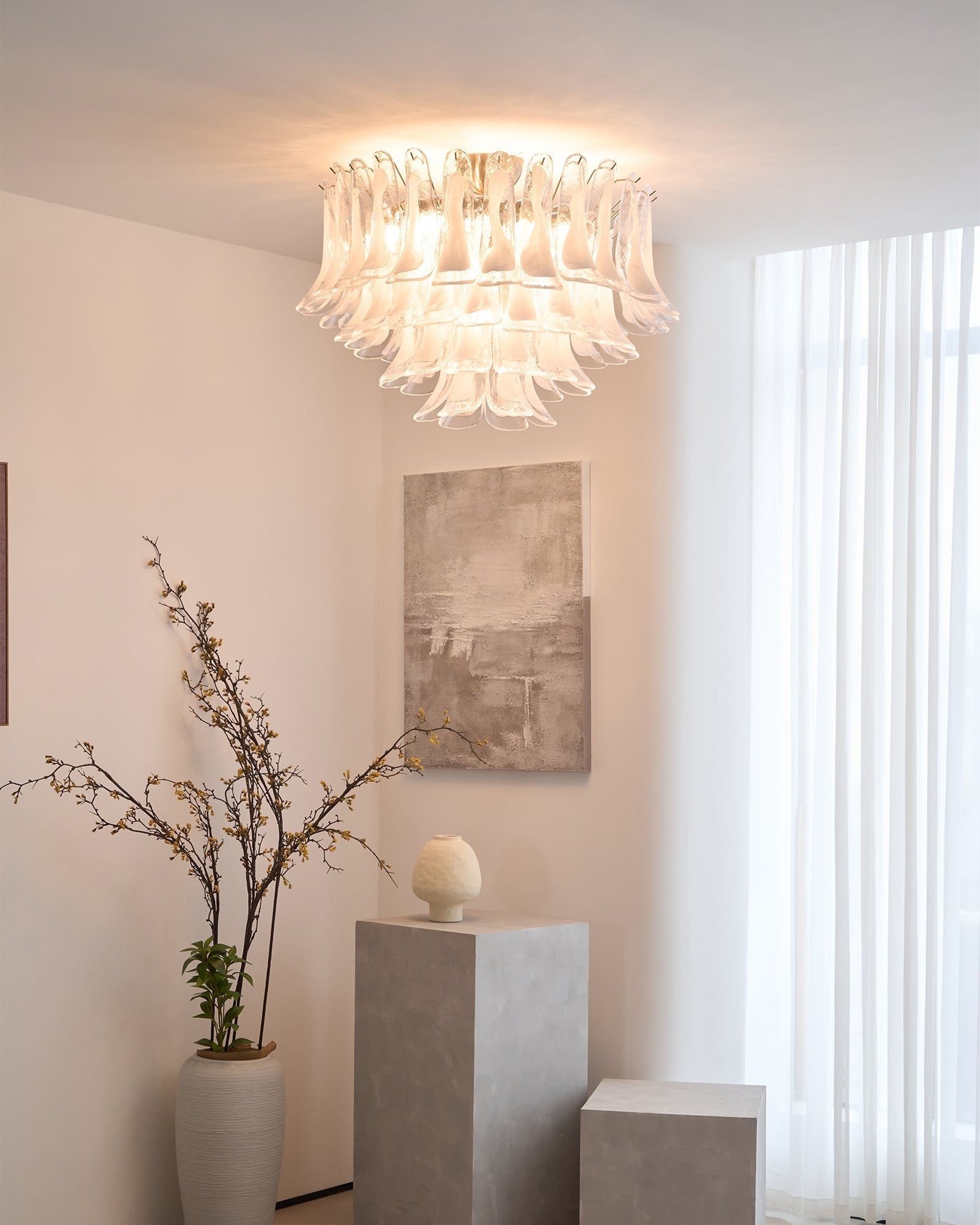 Celenira Ceiling Lamp Clear Glass Wave Layered Elegant