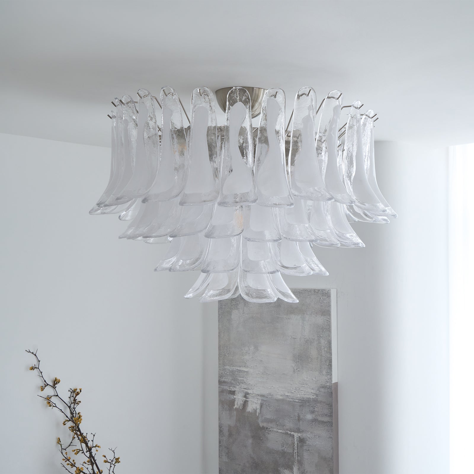 Celenira Ceiling Lamp Clear Glass Wave Layered Elegant