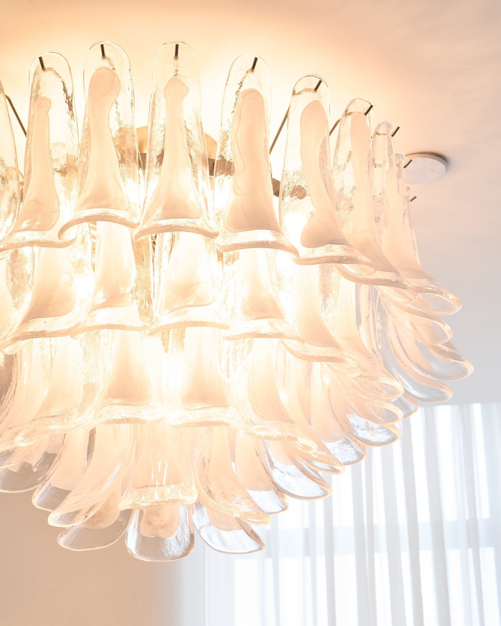 Celenira Ceiling Lamp Clear Glass Wave Layered Elegant