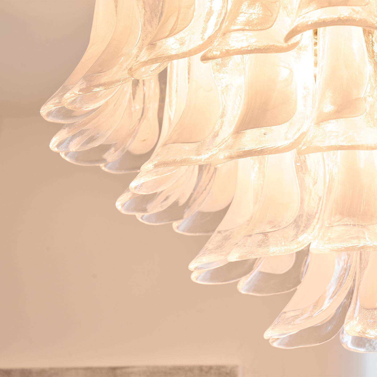 Celenira Ceiling Lamp Clear Glass Wave Layered Elegant