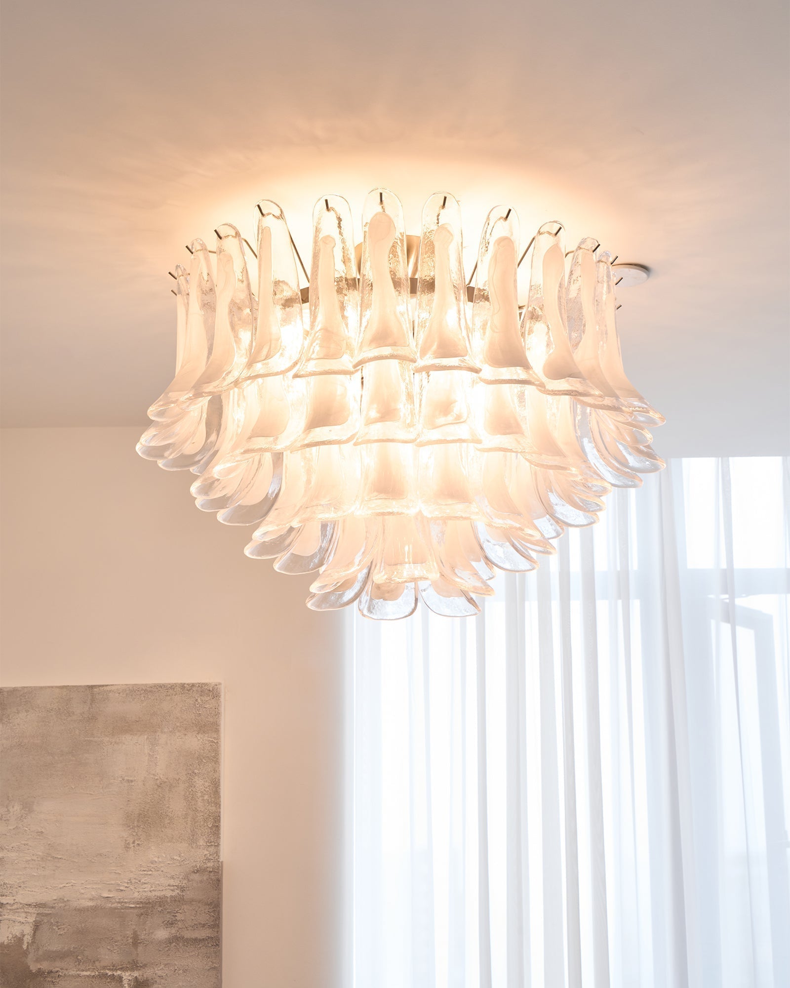 Celenira Ceiling Lamp Clear Glass Wave Layered Elegant