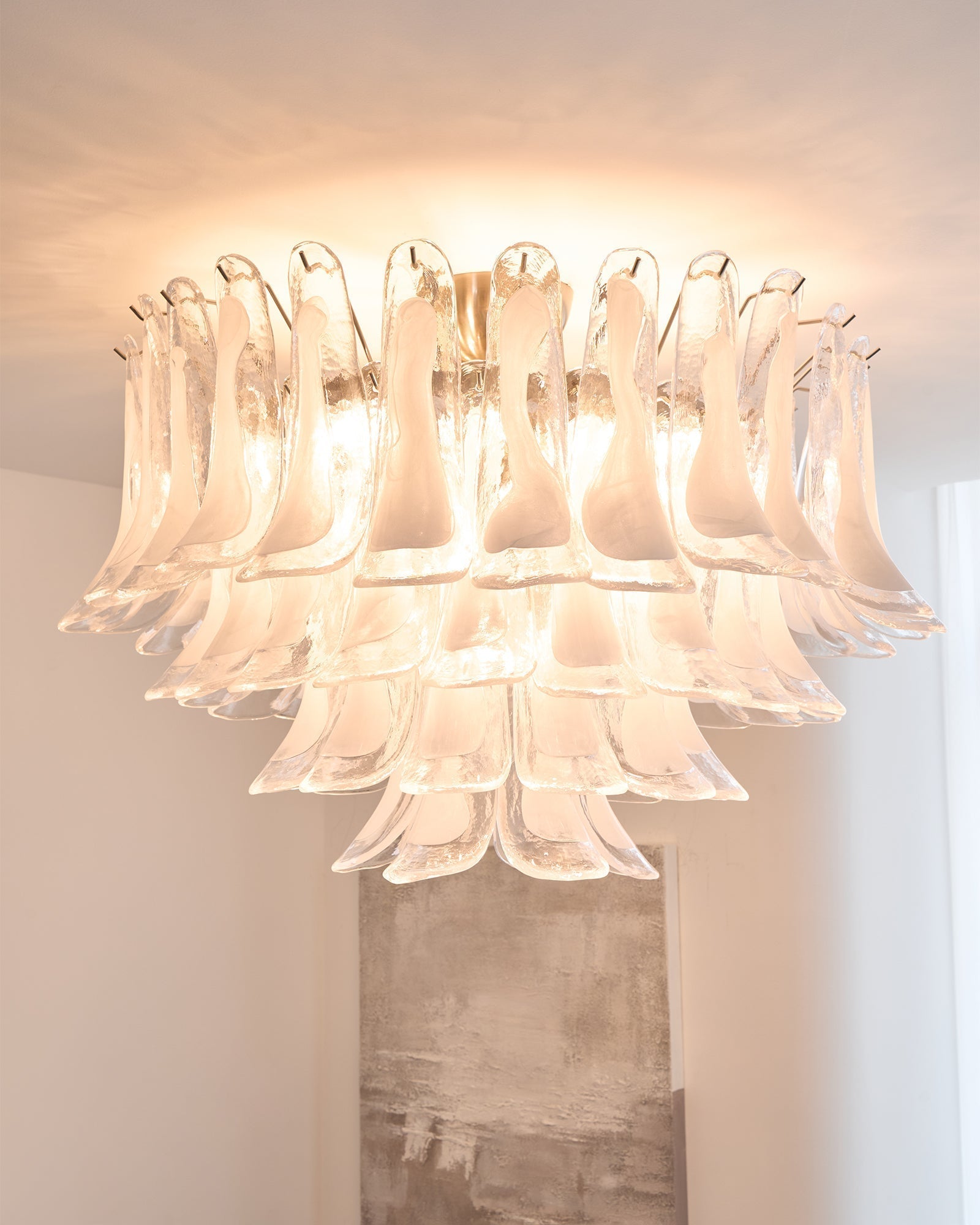 Celenira Ceiling Lamp Clear Glass Wave Layered Elegant