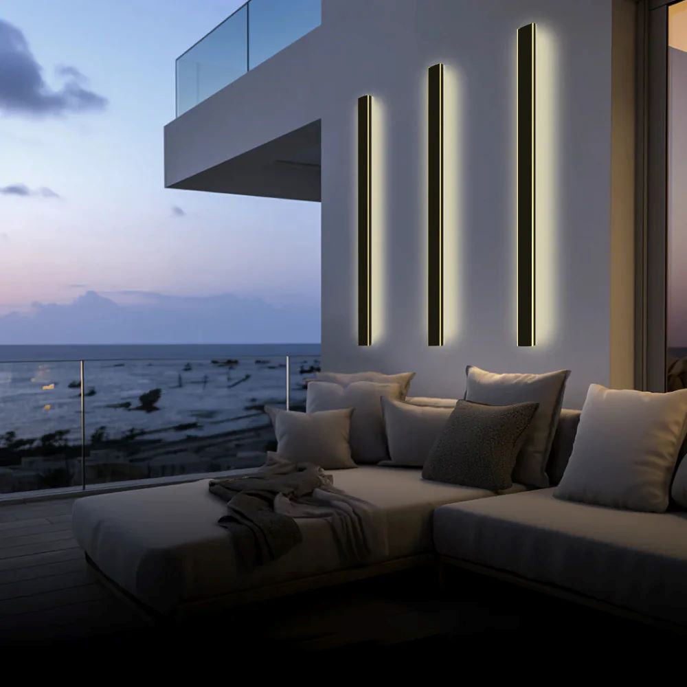 Arisha Ripple Minimalist Linear LED Outdoor Wall Lamp Garden Corridor Balcony