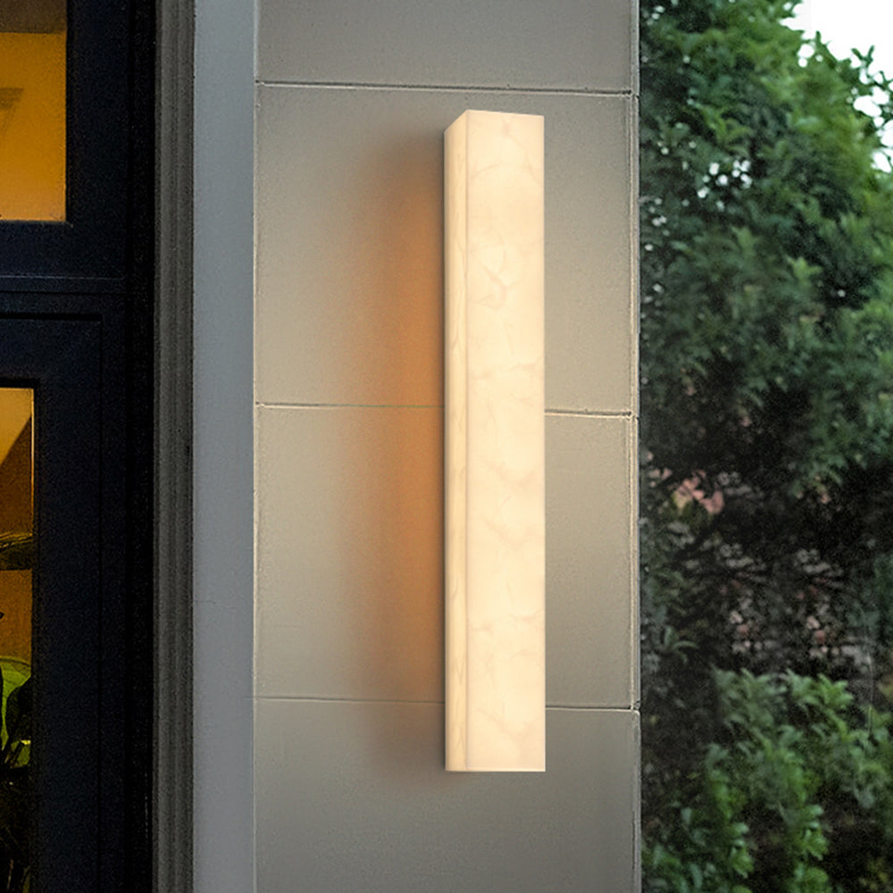 Arisha Modern Rectangular Marble Outdoor Wall Lamp