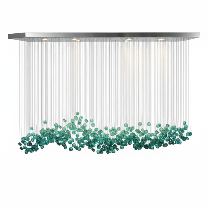 Polychrome Mineral Quartz Cascade Chandelier