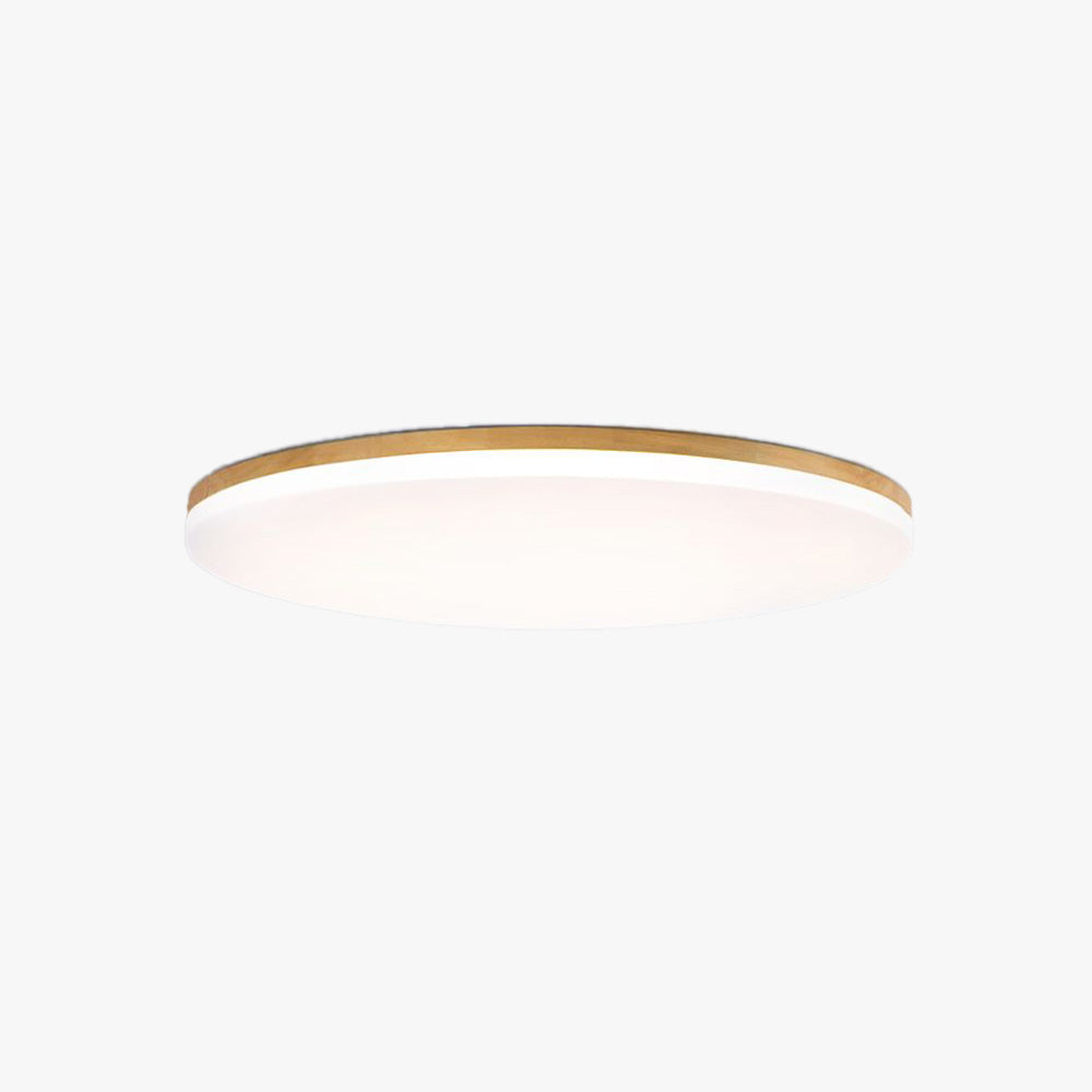 Muto Minimalist Wood Round Flush Mount Ceiling Light Bedroom