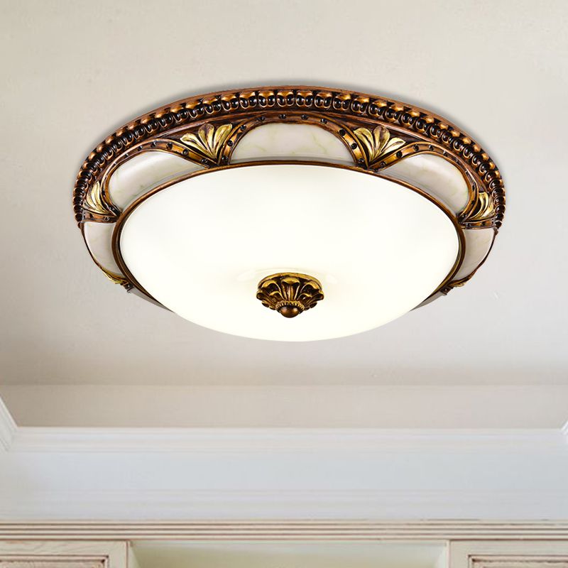 Silva Floral Retro Flush Mount Ceiling Light Antique Brass Living Room