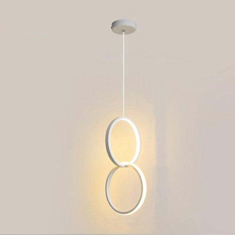 Arisha Modern Minimalist LED Hanging Pendant Lights Black White Bedroom