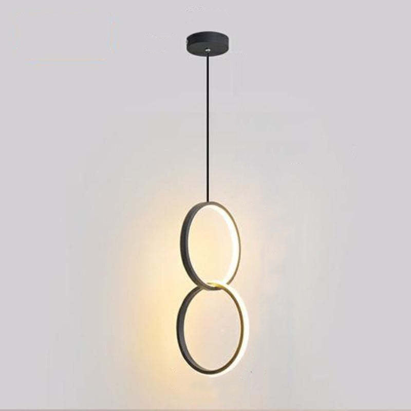 Arisha Modern Minimalist LED Hanging Pendant Lights Black White Bedroom