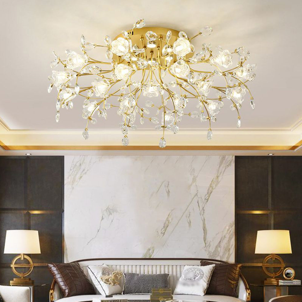 Arisha Art Deco Elegant Flower Flush Mount Ceiling Lights