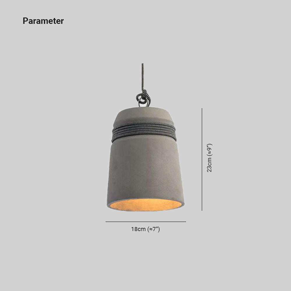 Arisha Industrial Pendant Light, Cement &
