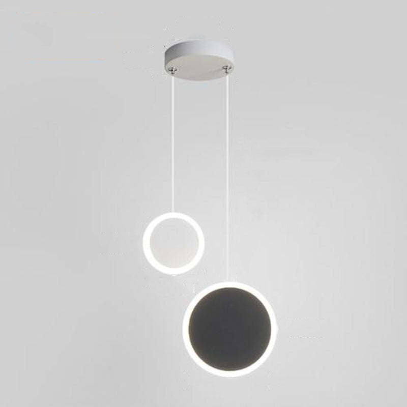 Arisha Modern Minimalist LED Hanging Pendant Lights Black White Bedroom