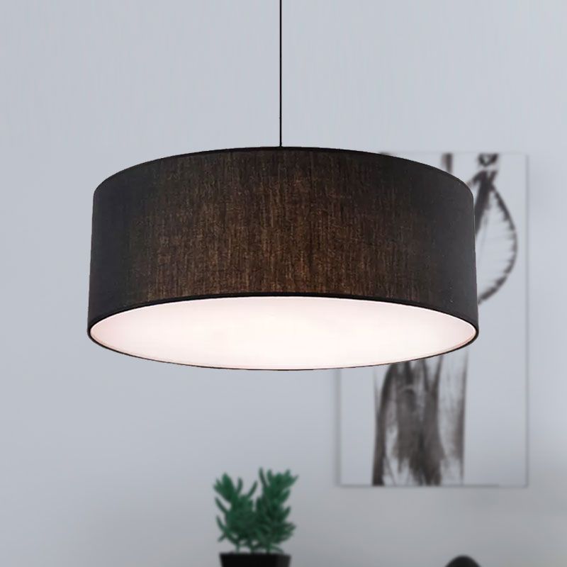 Ritta Modern Fabric Drum Pendant Light Fabric Farmhouse