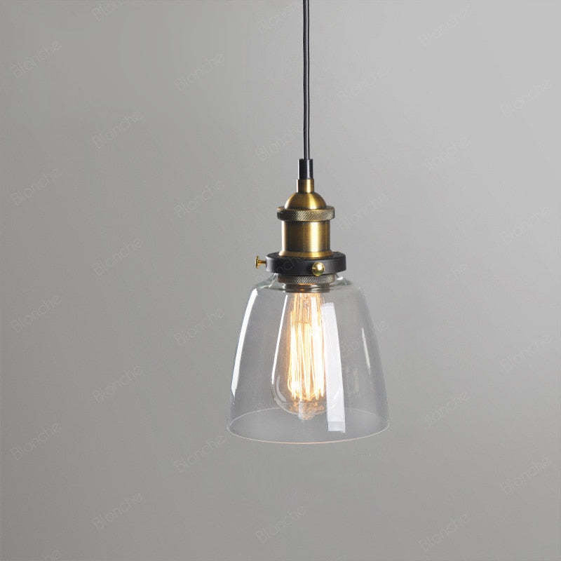 Arisha Industrial /Glass Pendant Light Dining Room