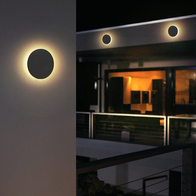 Ray Minimalist Round Square Outdoor Wall Lamp LED