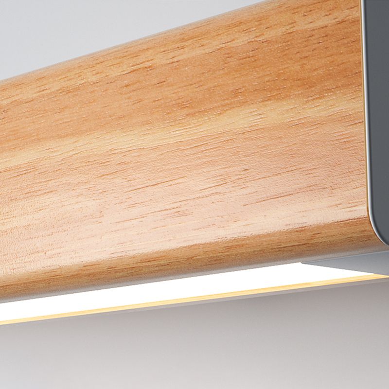 Muto Minimalist Linear Wood Vanity Wall Lamp, Bathroom