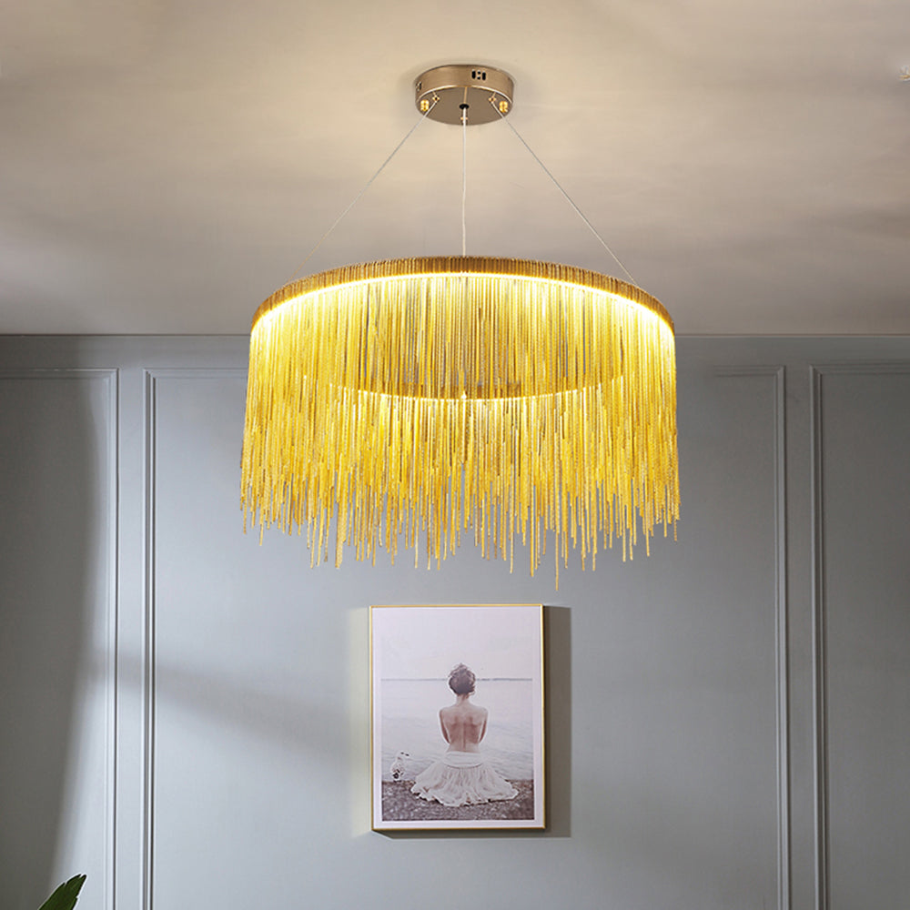 Arisha Tassel Chain Art Deco Pendant Light Living Room Hall