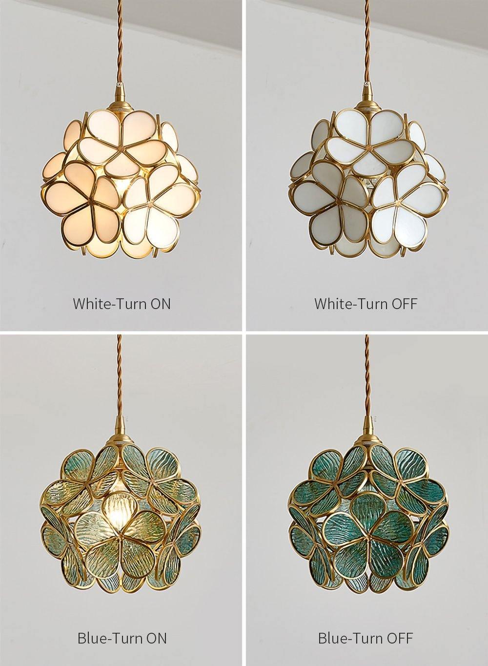 Velelise Pendant Lamp Glass Petal Shaped Kitchen
