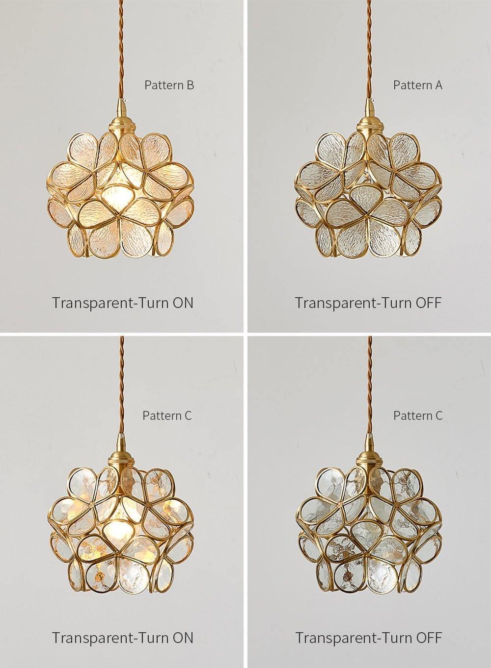 Velelise Pendant Lamp Glass Petal Shaped Kitchen