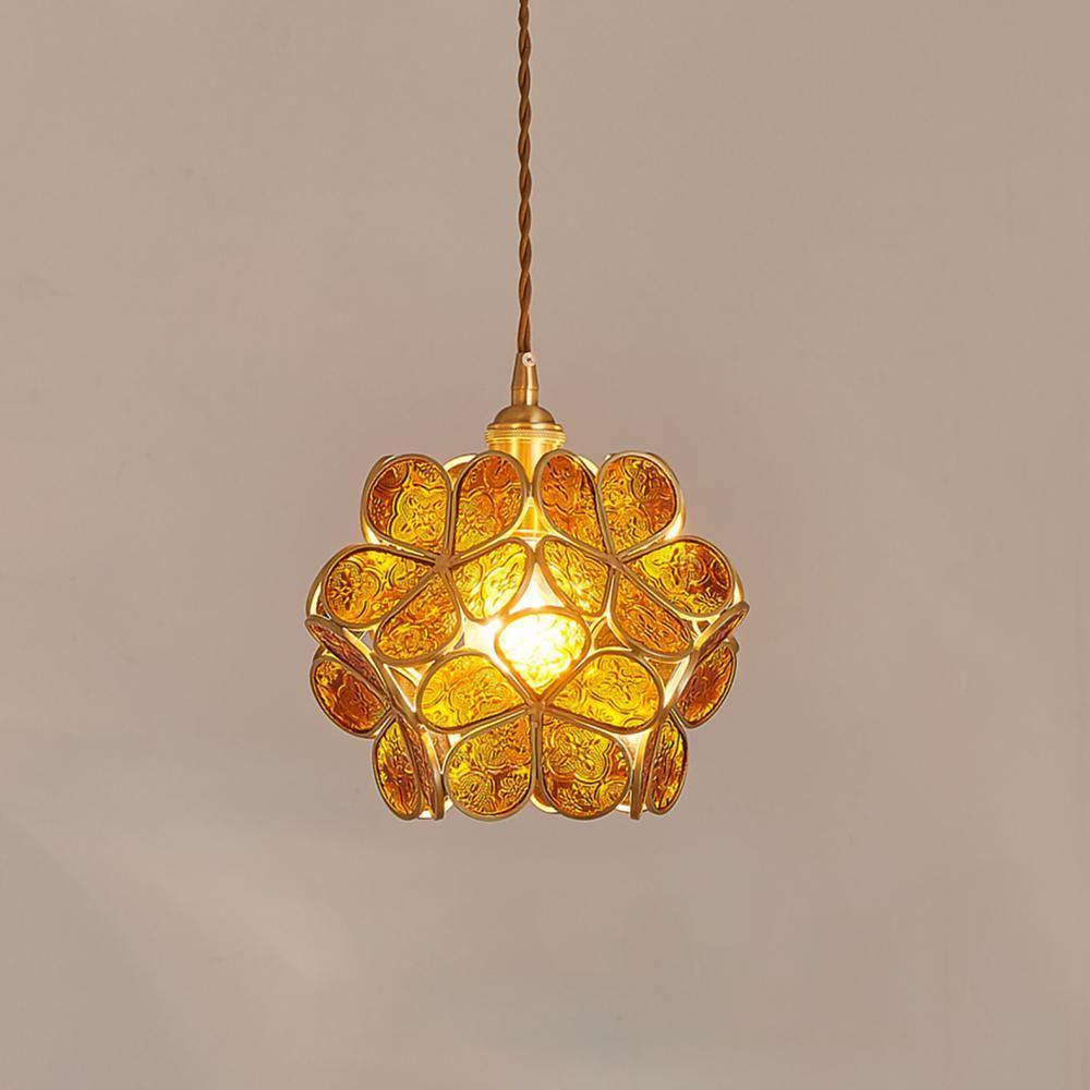 Velelise Pendant Lamp Glass Petal Shaped Kitchen