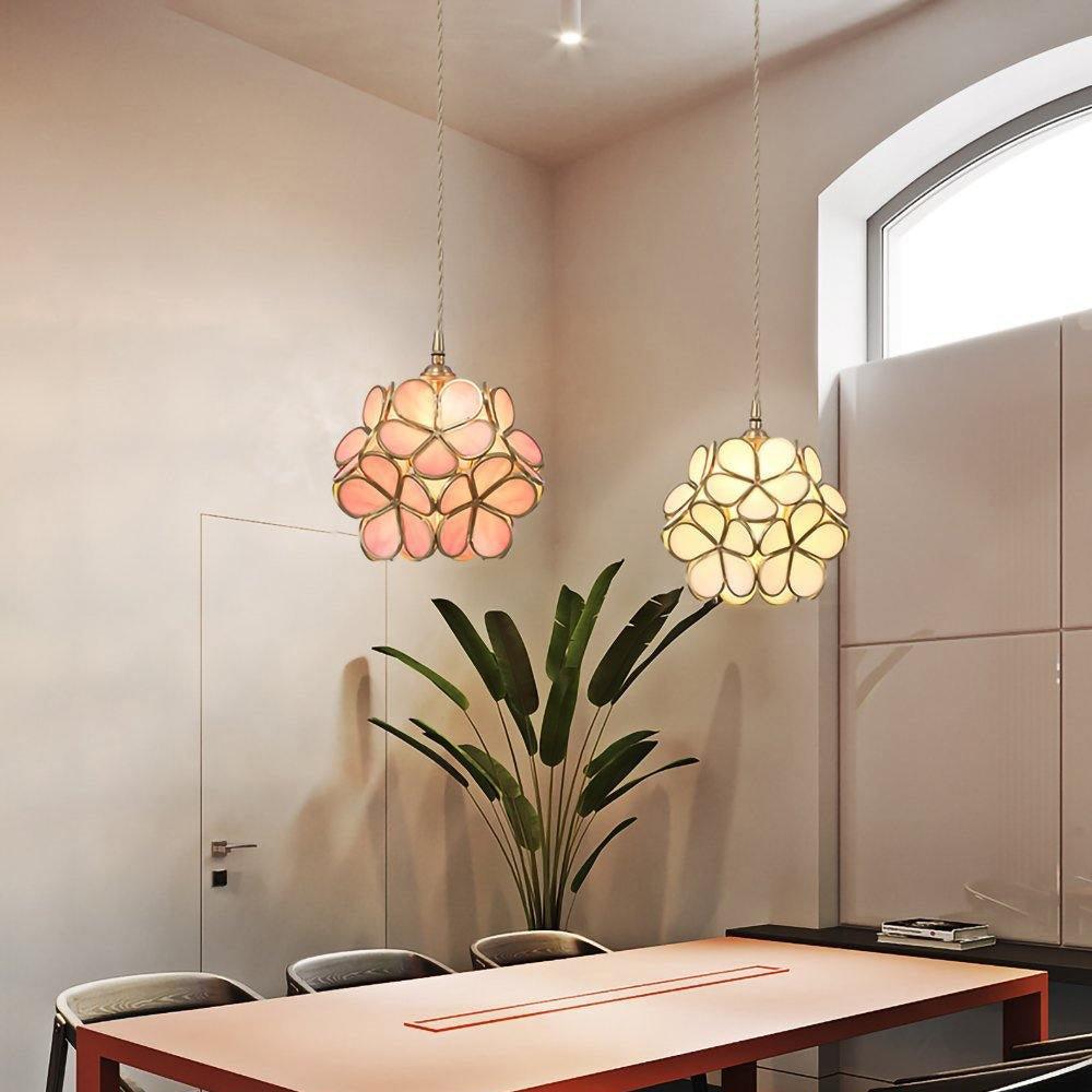 Velelise Pendant Lamp Glass Petal Shaped Kitchen