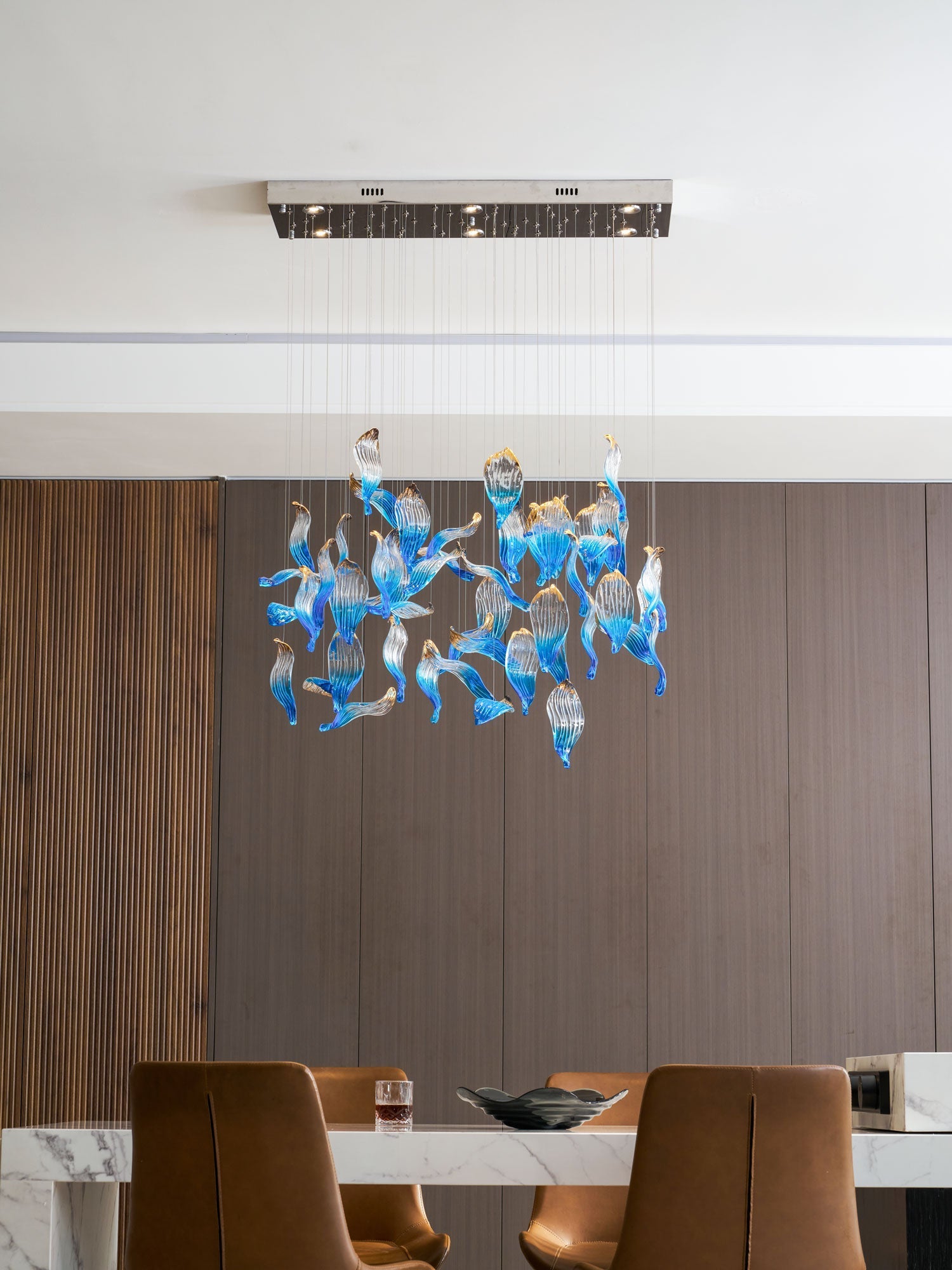 Asteria Wave Blown Glass Customize Chandelier