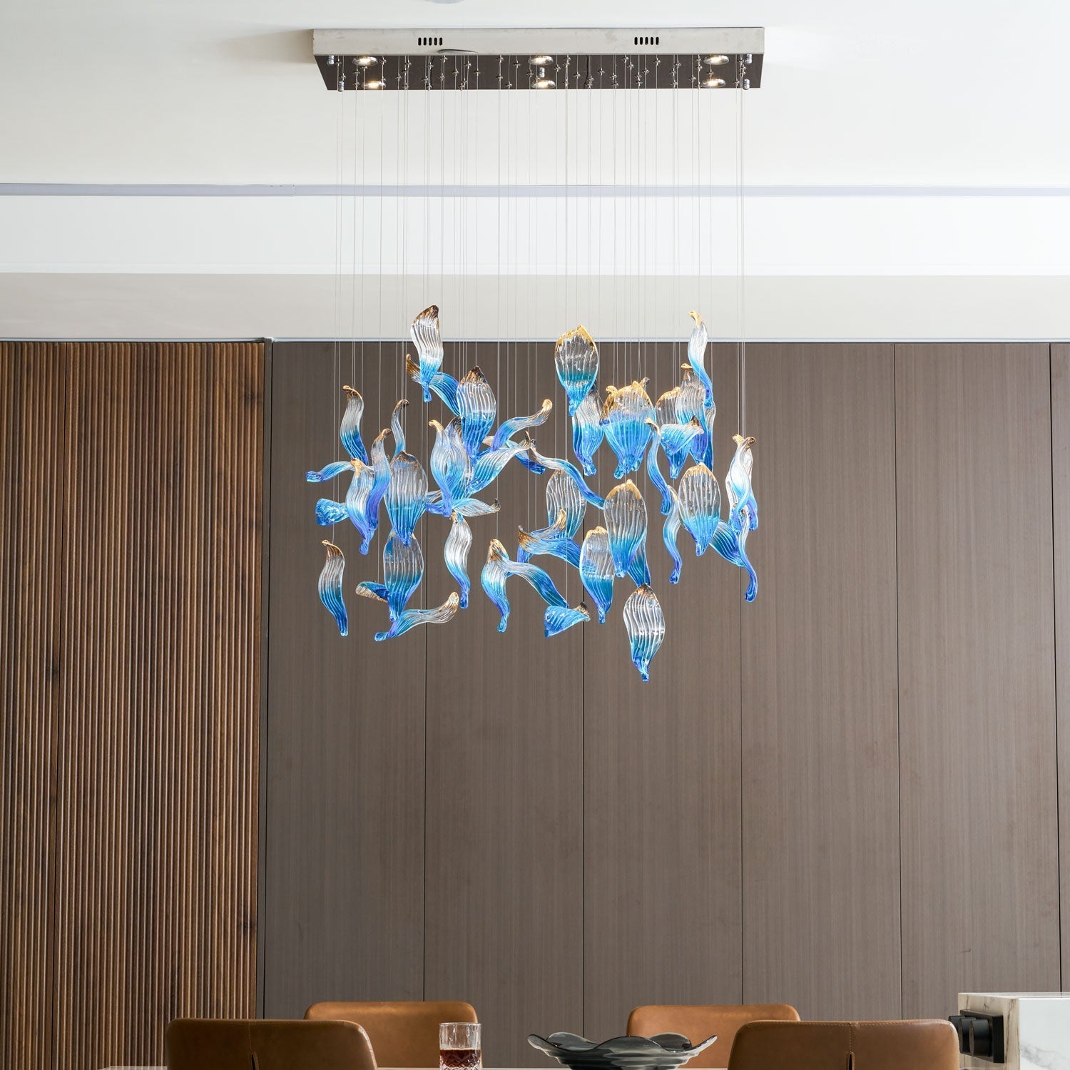 Asteria Wave Blown Glass Customize Chandelier