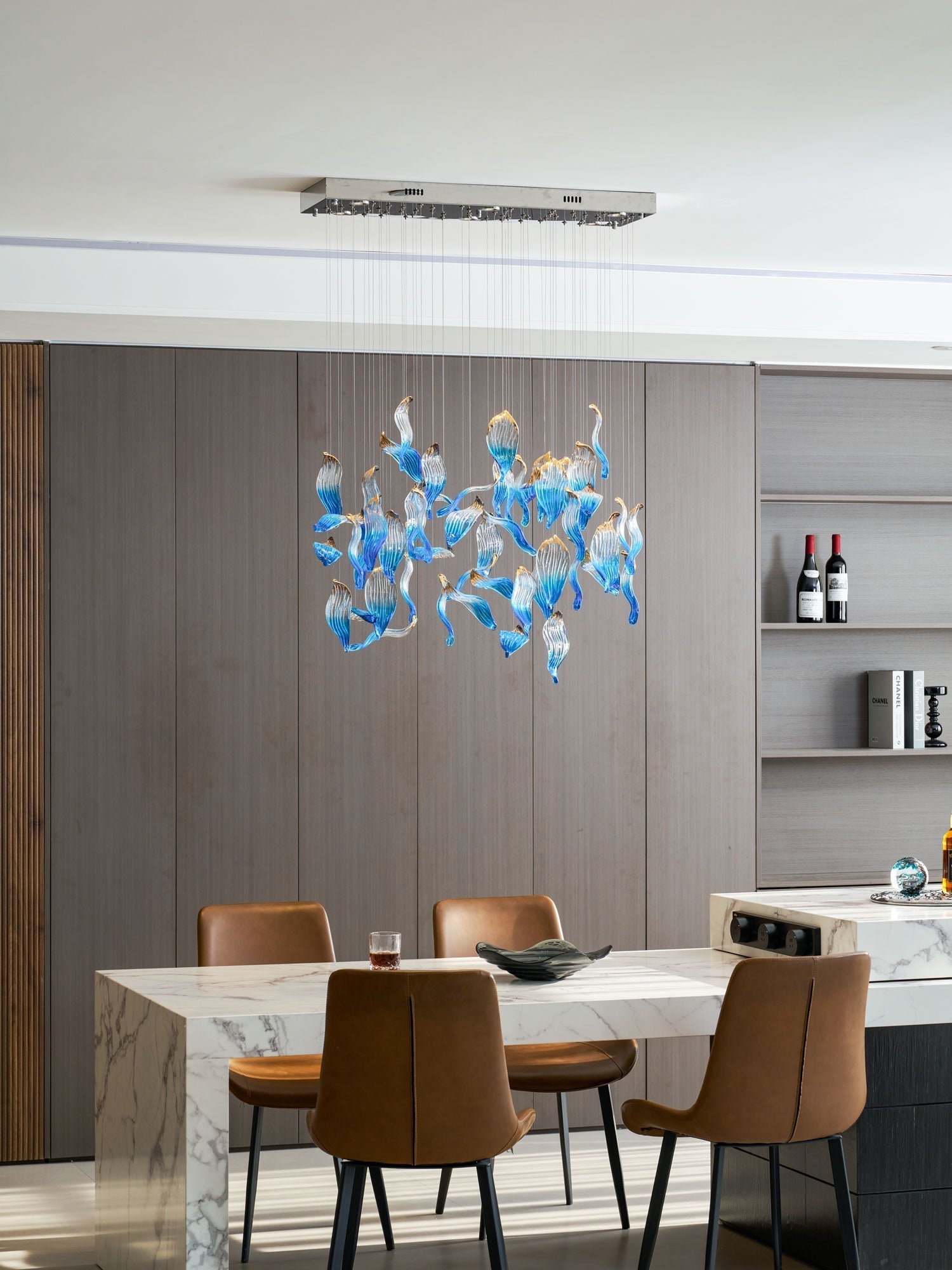 Asteria Wave Blown Glass Customize Chandelier