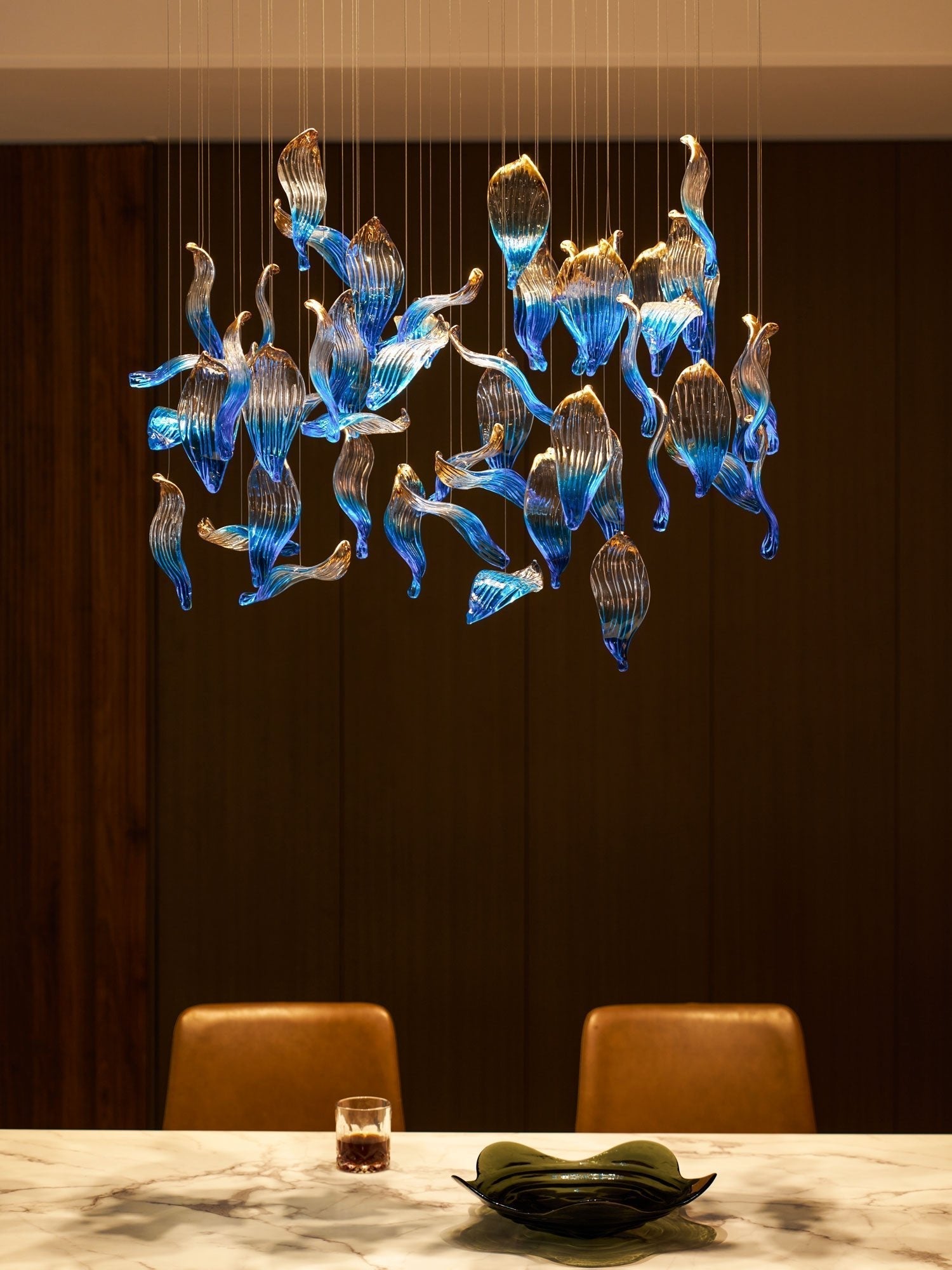 Asteria Wave Blown Glass Customize Chandelier