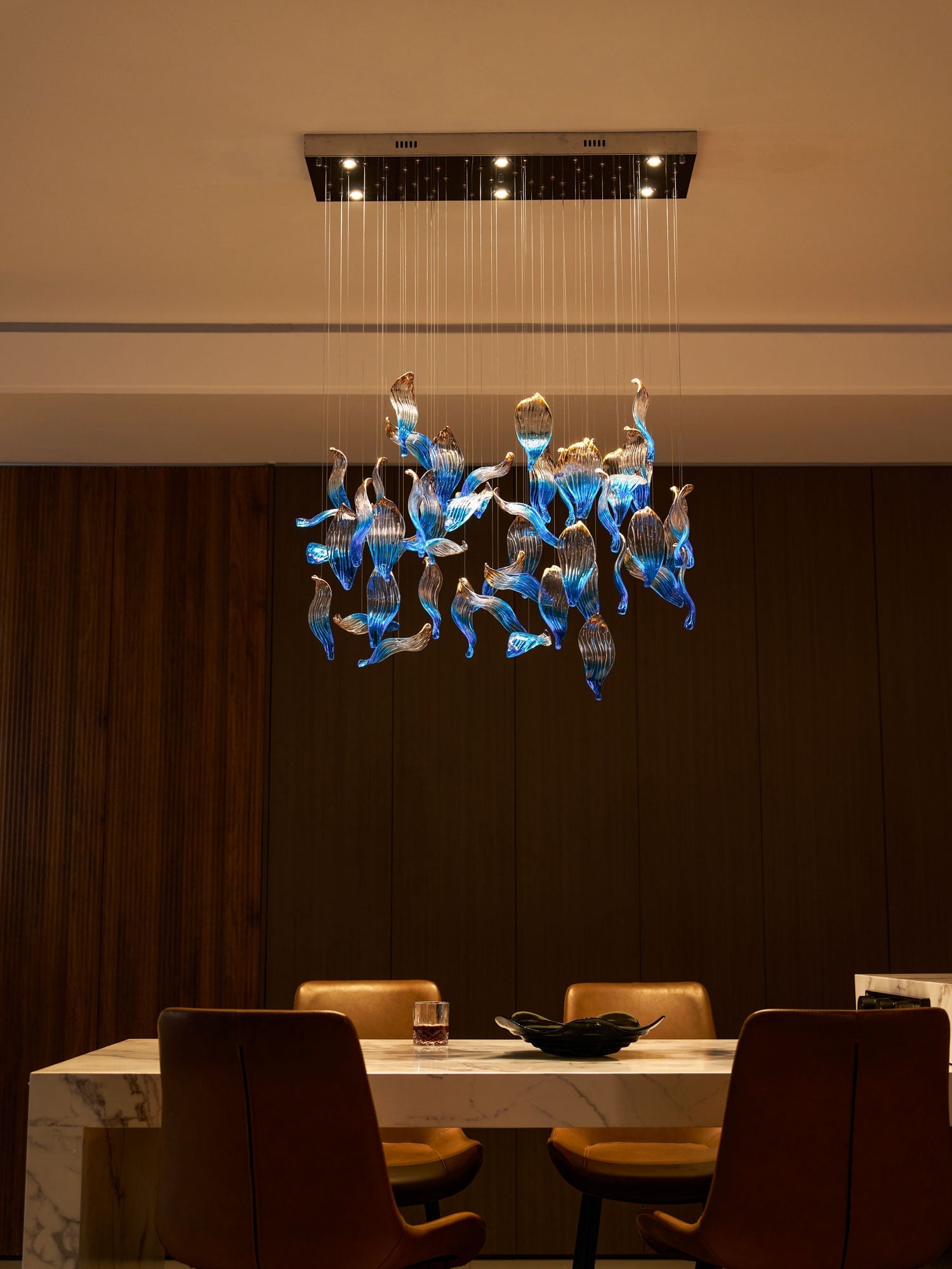 Asteria Wave Blown Glass Customize Chandelier