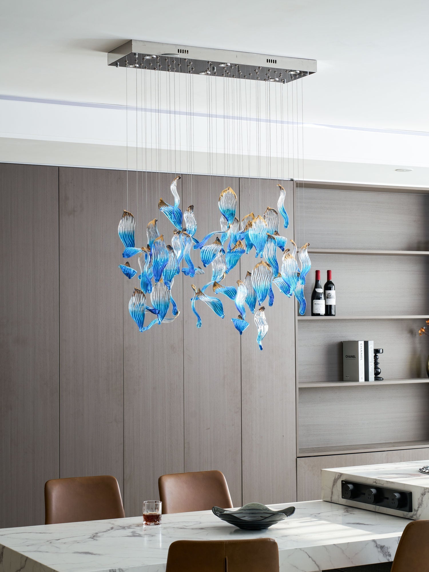 Asteria Wave Blown Glass Customize Chandelier