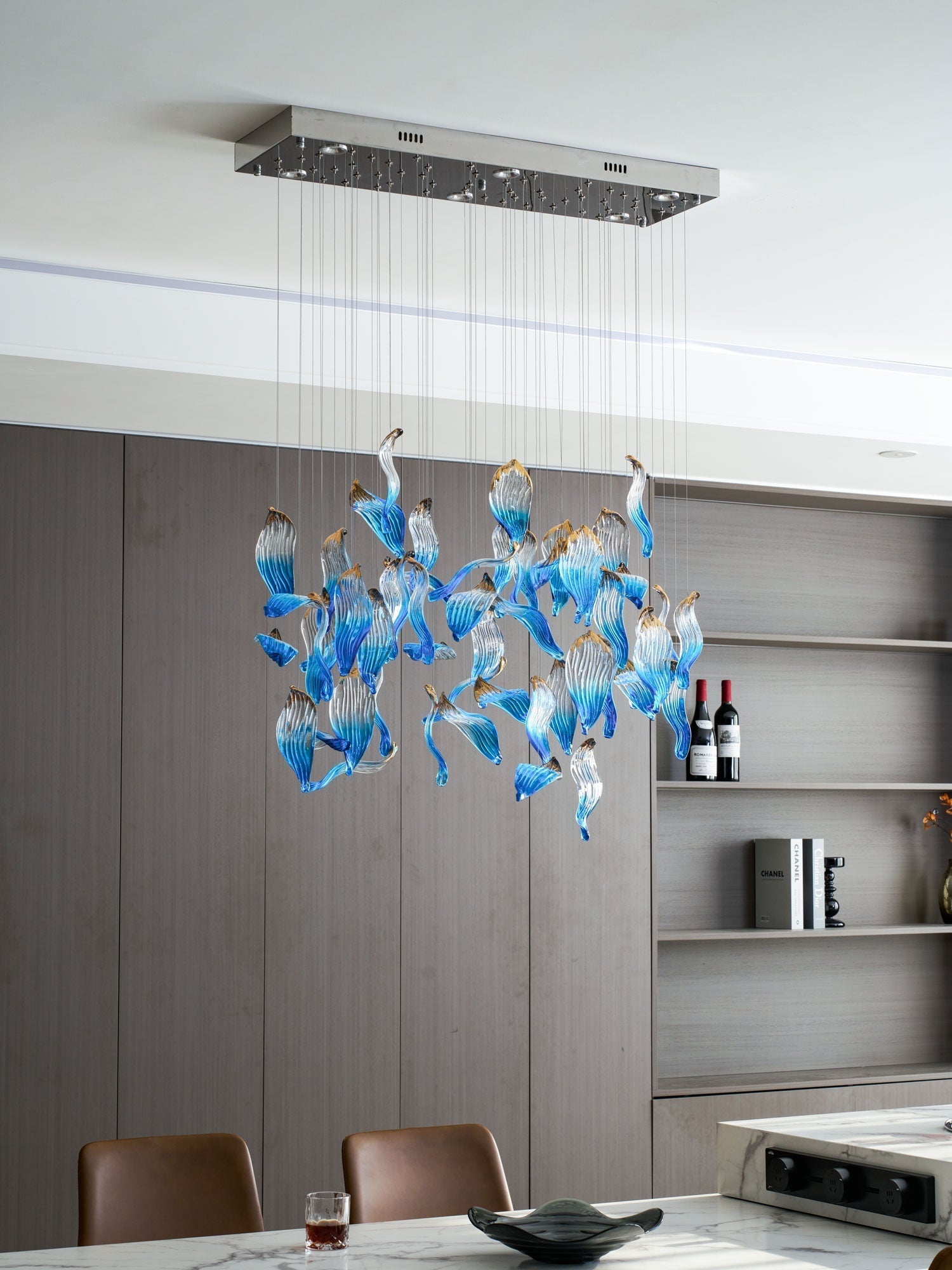 Asteria Wave Blown Glass Customize Chandelier