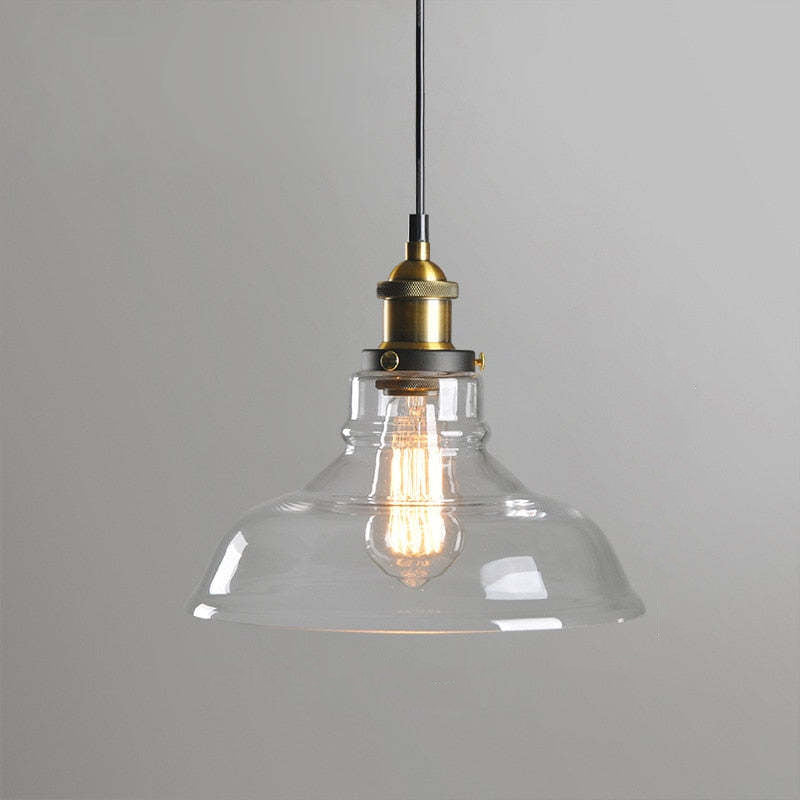 Arisha Industrial /Glass Pendant Light Dining Room